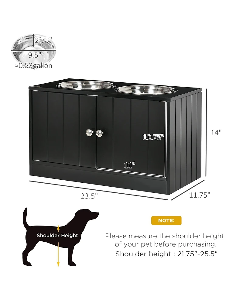 Ruie Elevated Dog Bowls with Storage Cabinet Raised Stand for Large Dogs