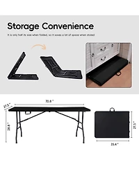 Piscifun 6ft Folding Table Plastic Portable Banquet Utility Desk Indoor Outdoor