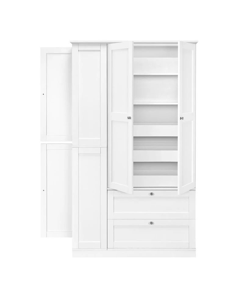 Streamdale Furniture 73.6" Farmhouse Kitchen Pantry Cabinet with 8 Shelves, 2 Drawers and 4 Doors