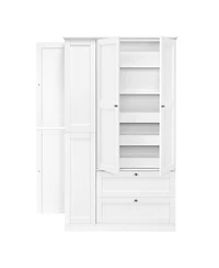 Streamdale Furniture 73.6" Farmhouse Kitchen Pantry Cabinet with 8 Shelves, 2 Drawers and 4 Doors