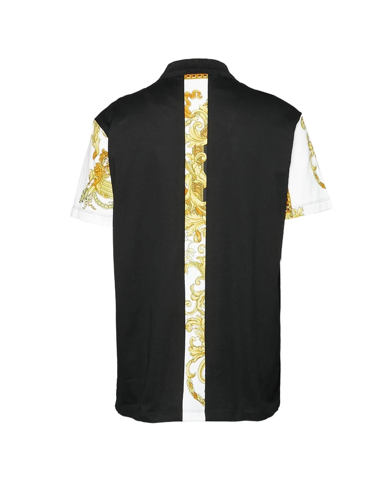 Pre-Owned Versace Men's Barocco Print Pique Polo T-Shirt