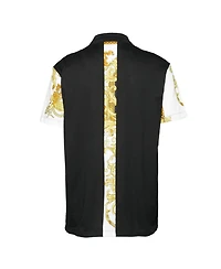 Pre-Owned Versace Men's Barocco Print Pique Polo T-Shirt