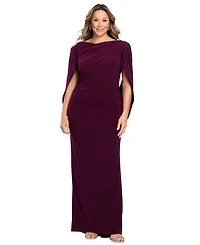 B&A By Betsy and Adam Plus Long-Sleeve Boat Neck Maxi Dress