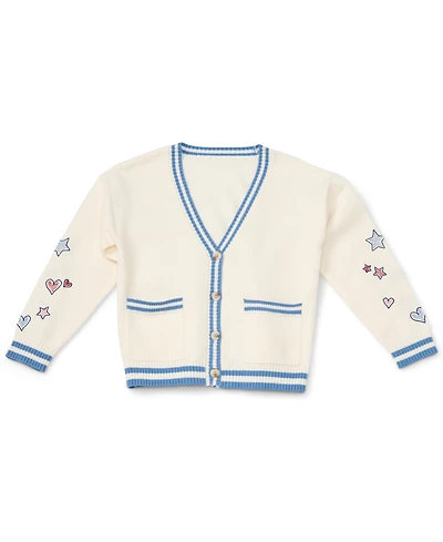 CeCe Girls' 4-16 Varsity Cardigan with Embroidered