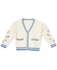 CeCe Girls' 4-16 Varsity Cardigan with Embroidered