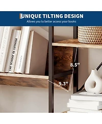 homfan Triple-Wide Adjustable Bookshelf, Industrial Steel Frame 11-Shelf Storage Rack, Anti-Tip Multi-Functional Room Divider Display Shelf