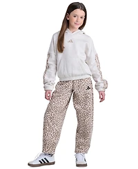 adidas Girls' 8-16 Elastic Waistband Printed Barrel Leg Pants