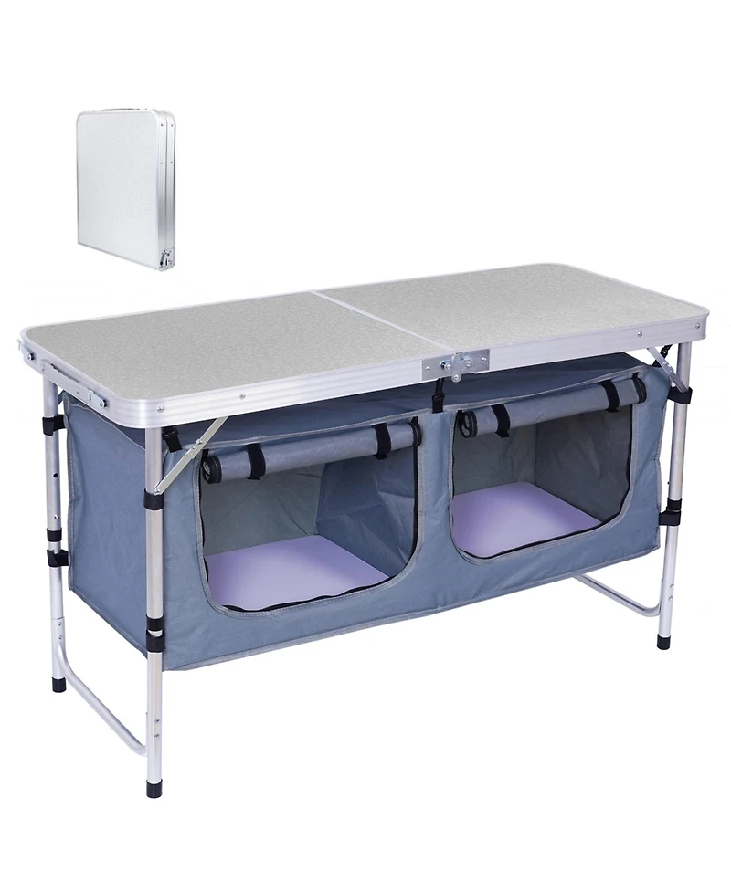 Piscifun Camping Table Folding Height Adjustable Aluminum Lightweight Portable Outdoor Indoor