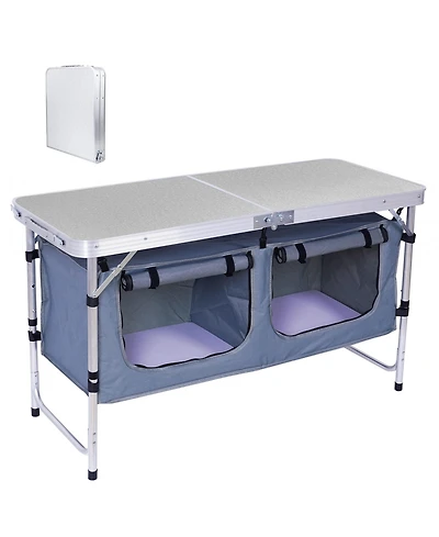 Piscifun Camping Table Folding Height Adjustable Aluminum Lightweight Portable Outdoor Indoor