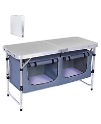 Piscifun Camping Table Folding Height Adjustable Aluminum Lightweight Portable Outdoor Indoor
