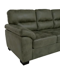 Streamdale Furniture Modern 81" Foil Fabric 3-Seater Sofa with Padded Armrests