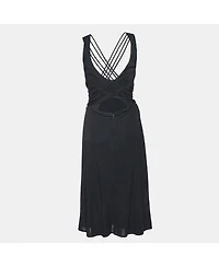 Pre-Owned Versace Women's Crepe Lace Up Back Sleeveless Dress