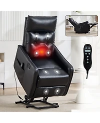 Clihome Power Lift Recliner Chair with Massage and Heat, 155degree(s) Reclining Usb Port, Pu Leather
