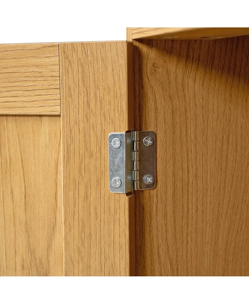 Streamdale Furniture 75" Farmhouse Arched Pantry Cabinet with Charging Station and Coffee Bar