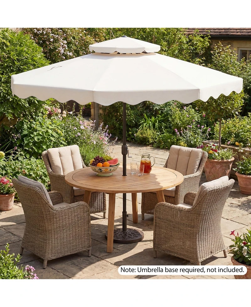 Sugift 9 feet Patio Umbrella with Push Button Tilt Crank Lift and Vented Double Top