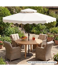 Sugift 9 feet Patio Umbrella with Push Button Tilt Crank Lift and Vented Double Top