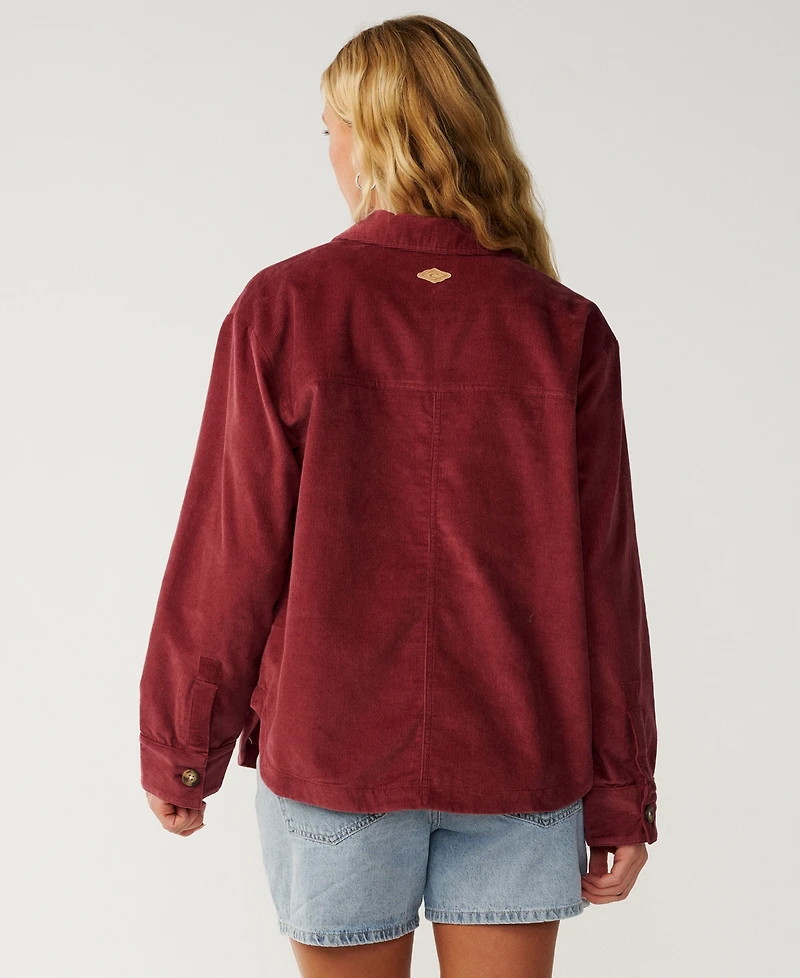 Rip Curl Women's Keepsakes Washed Cord Cotton Button-Front Jacket