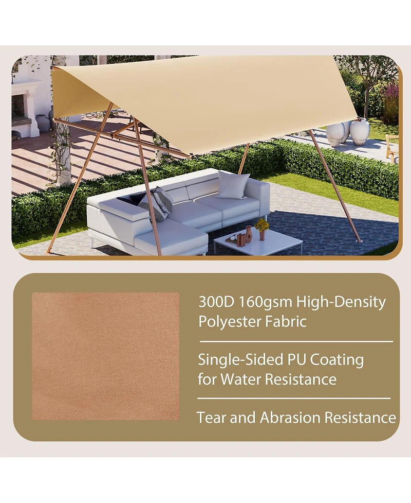 Streamdale Furniture Hexagonal Shade Sail Canopy, 206"x118" Uv Block Sunshade