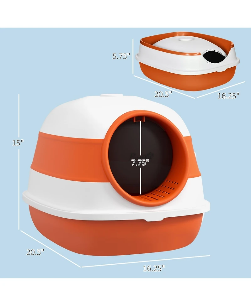 Ruie Dome Covered Cat Litter Box with Lid Scoop and Air Freshener