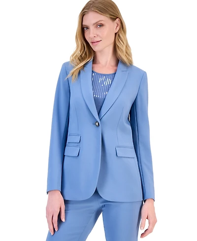 Anne Klein Petite One-Button Triple Pocket Blazer