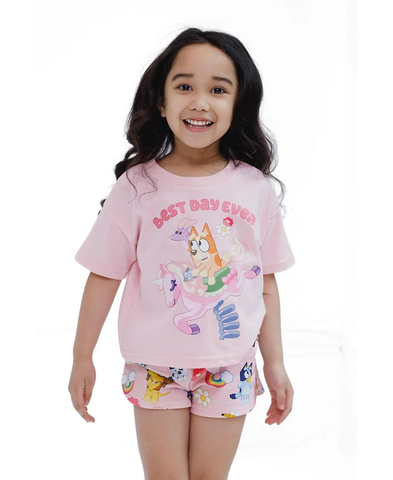 Bluey Girl's (2T-12) 2-Piece T-Shirt and Shorts Set