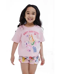 Bluey Girl's (2T-12) 2-Piece T-Shirt and Shorts Set