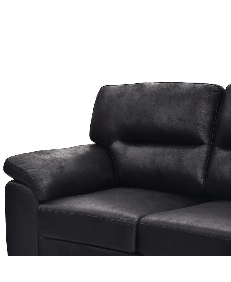 Streamdale Furniture 81" Modern Foil Fabric 3-Seater Sofa with Triangular Legs