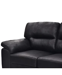Streamdale Furniture 81" Modern Foil Fabric 3-Seater Sofa with Triangular Legs