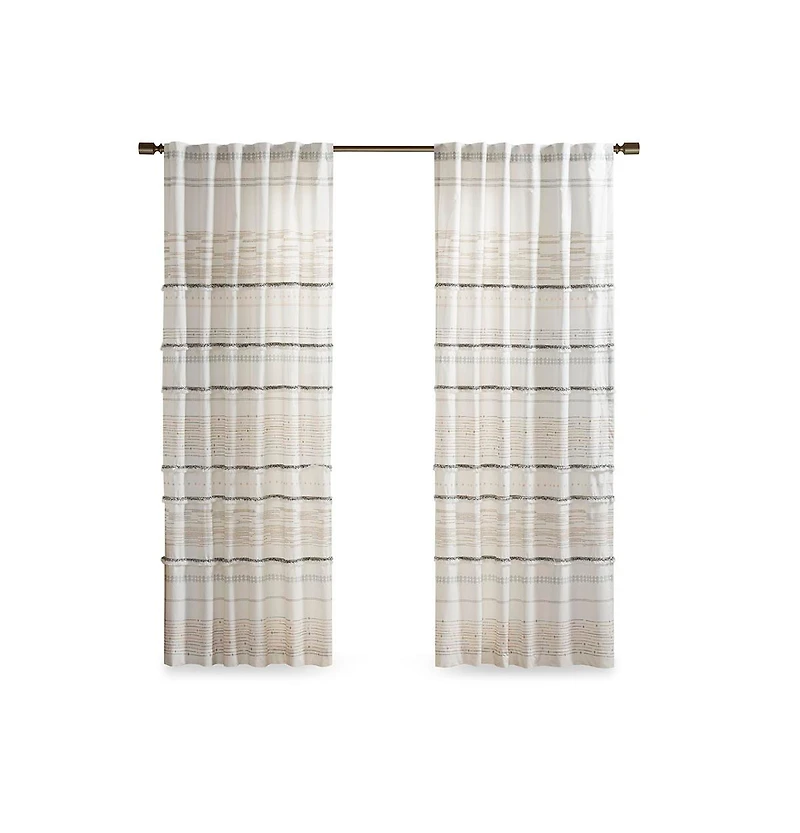 Avobird Cotton Printed Curtain Panel with tassel trim and Lining Only 1 Piece Panel