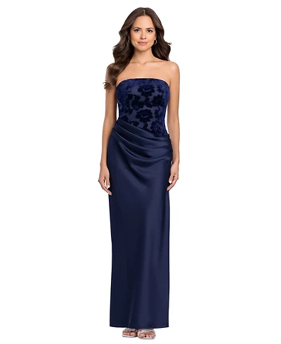 Betsy & Adam Women's Floral Strapless Gown