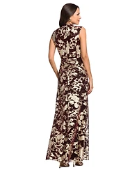 Betsy & Adam Women's Mock Neck Gown Dress