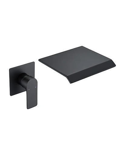 Busdays Wall Mount Bathtub Faucet Single Handle Waterfall Spout Rough In Valve Included High Flow Filler