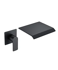 Busdays Wall Mount Bathtub Faucet Single Handle Waterfall Spout Rough In Valve Included High Flow Filler