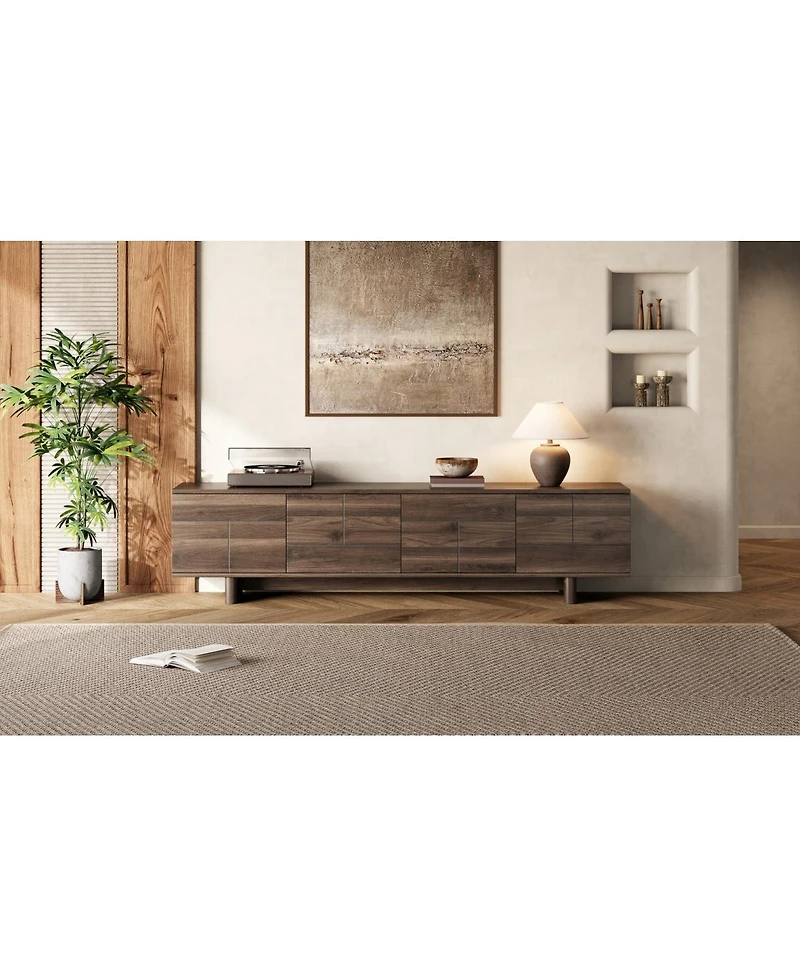 Streamdale Furniture 78" Modern Tv Stand for TVs up to 85" with Solid Wood Legs and Storage