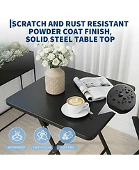 gaomon 3-Piece Patio Bistro Set - Iron Metal Table And Chairs For Outdoor Balcony Seating
