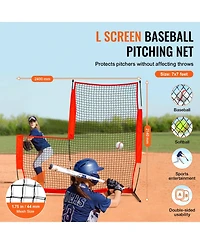 Vevor L Screen Baseball Pitching Net for Batting Cage Softball Screen