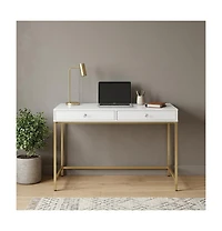 HomeRoots 47" Computer Desk With Two Drawers