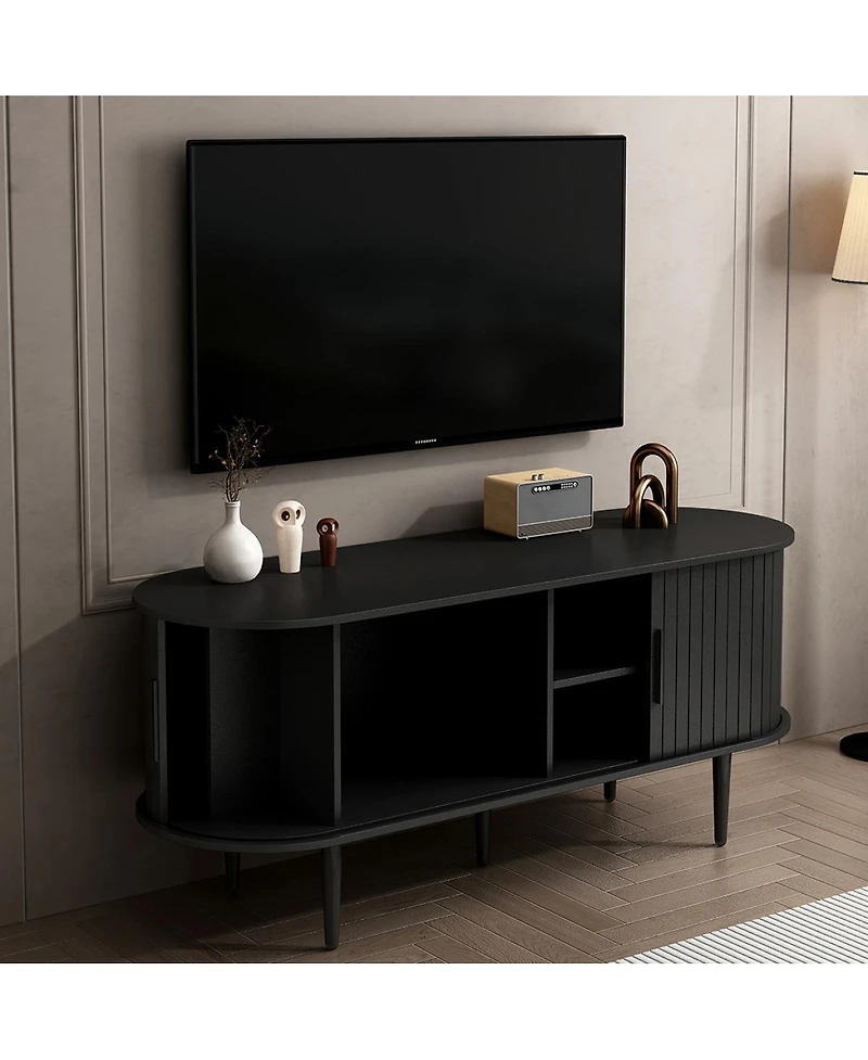 Streamdale Furniture 47" Modern Tv Console with Storage and Sliding Door