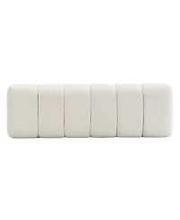 Flynama Chenille Upholstered Dining Bench, Fully Assembled 300lbs Capacity