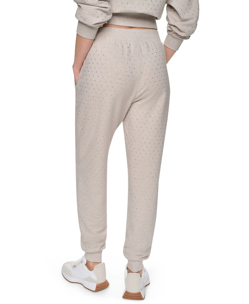 Dkny Jeans Women's Rhinestone High-Rise Jogger Pants
