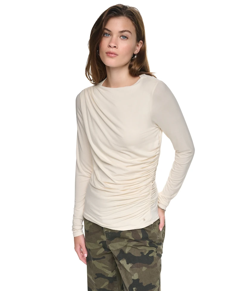 Dkny Jeans Women's Long-Sleeve Crewneck Top