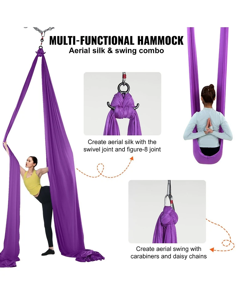 Vevor Aerial Silk Yoga Swing Set 8.7 Yards Hammock Trapeze Inversion Fly