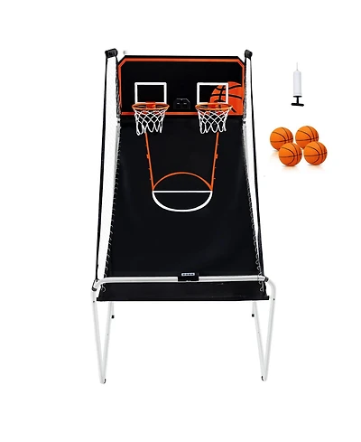 Vevor Foldable Indoor Double Basketball Arcade Game 2 Player Balls