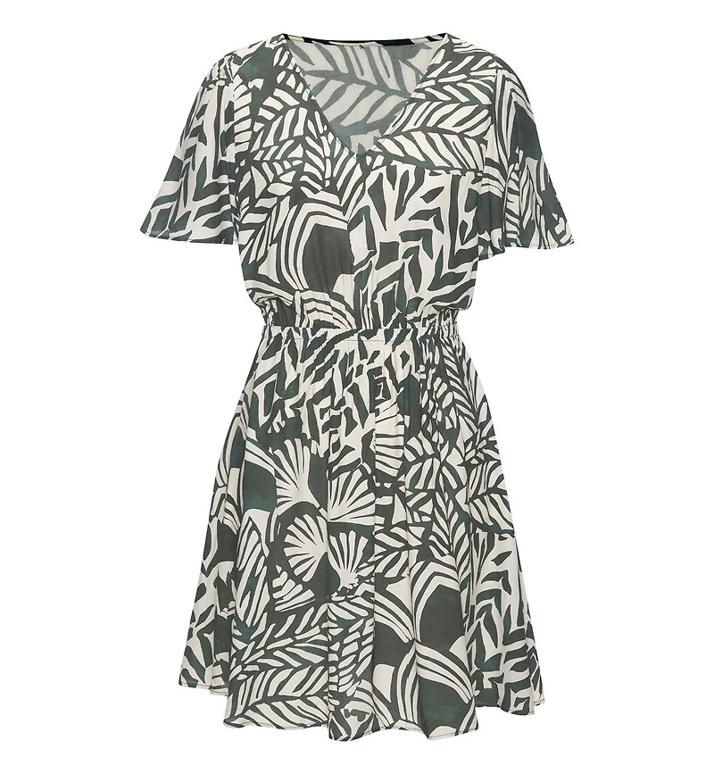 Lascana Women's Print V-Neck Dress