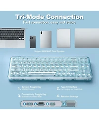 Lamicall X71 68% Transparent Tri-Mode Hot Swap Rgb Mechanical Keyboard