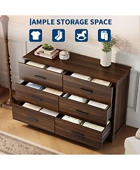 homfan 6 Drawer Dresser for Bedroom, Modern Chest of Drawers with Metal Handles, Storage Organizer Living Room, Entryway and Hallway