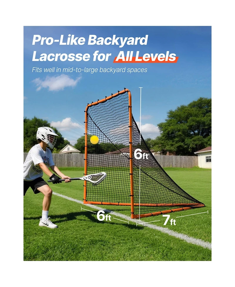 Vevor Lacrosse Goal Net Folding Backyard Lacrosse Training Equipment Steel