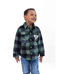 Monster Jam Boy's (6-8) Grave Digger Button Front Shacket