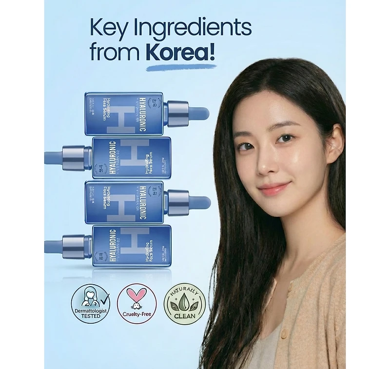 Lovery Hyaluronic + Vitamin B5 Hydrating Face Serum - Korean Skincare Dual-Action Plumping and Barrier Repair Treatment