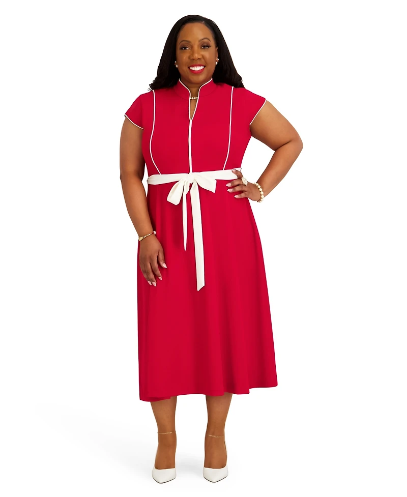 Kasper Women's Seam Bodice V-Neck Dress